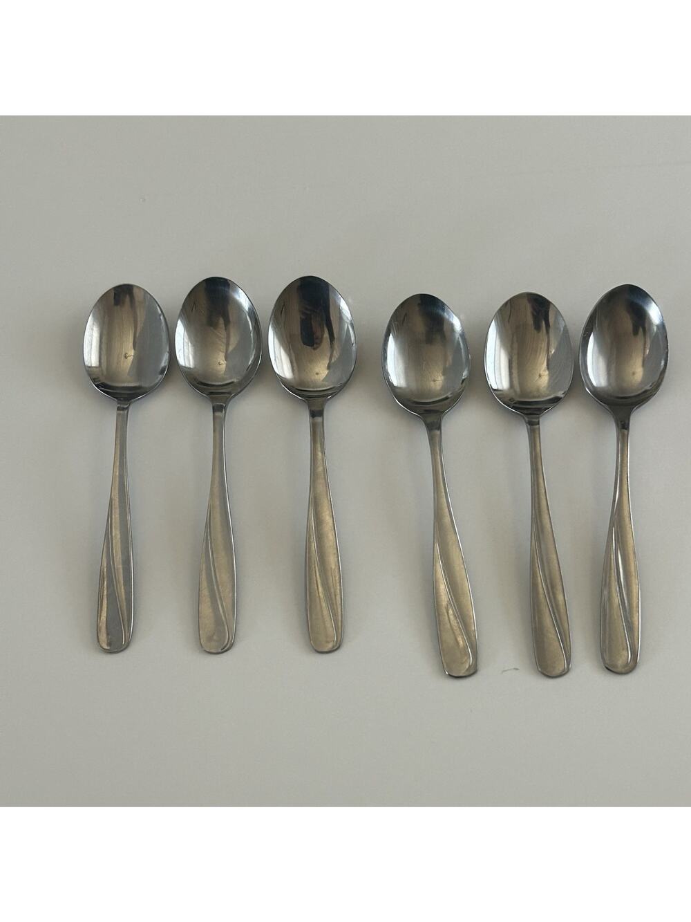 CG Flatware Tea Spoons Cg5 Pattern Glossy Stainless Japan Vintage Set of 6